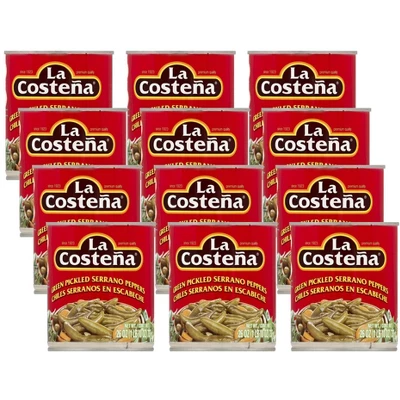 La Costena Green Pickled Serrano Peppers - 12 Pack, 26 Oz 4 La Costena Green Pickled Serrano Peppers - 12 Pack, 26 Oz - Image 2