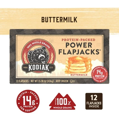 Kodiak Protein-Packed Power Flapjacks Buttermilk Frozen Pancakes - 12ct 3 Kodiak Protein-Packed Power Flapjacks Buttermilk Frozen Pancakes - 12ct