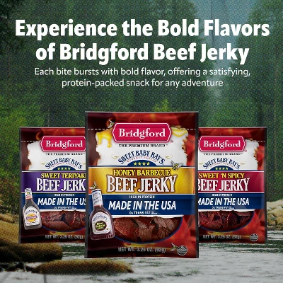 Bridgford Sweet Baby Ray’s Beef Jerky Variety Pack 6.2 Oz Pack Of 4 - High Protein Ready-to-Eat Beef Jerky Snack Packs For On-the-Go Snacking 4 Bridgford Sweet Baby Ray’s Beef Jerky Variety Pack 6.2 Oz Pack Of 4 - High Protein Ready-to-Eat Beef Jerky Snack Packs For On-the-Go Snacking - Image 2