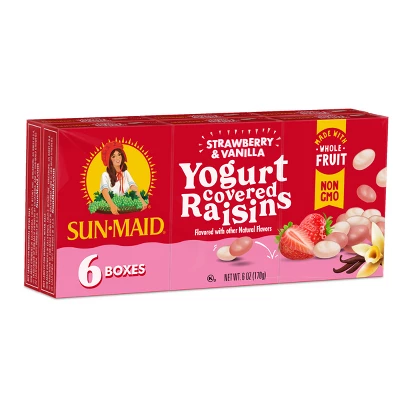 Sun-Maid Strawberry & Vanilla Yogurt Covered Raisins - 1oz / 6ct 4 Sun-Maid Strawberry & Vanilla Yogurt Covered Raisins - 1oz / 6ct - Image 2