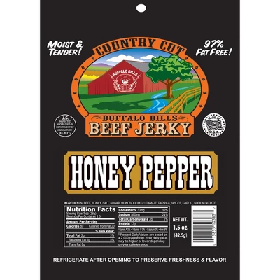 Buffalo Bills 1.5oz Honey Pepper Country Cut Beef Jerky - Ten 1.5oz Packs 3 Buffalo Bills 1.5oz Honey Pepper Country Cut Beef Jerky - Ten 1.5oz Packs