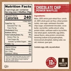 Kodiak Protein-Packed Power Waffles Chocolate Chip Frozen Waffles - 8ct