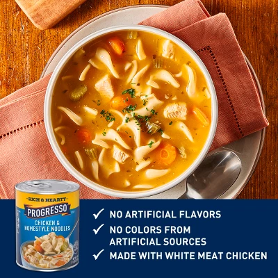 Progresso Rich & Hearty Chicken & Homestyle Noodle Soup - 19oz 4 Progresso Rich & Hearty Chicken & Homestyle Noodle Soup - 19oz - Image 2