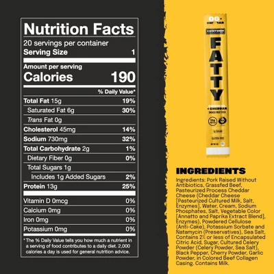 Fatty OG Cheddar Meat Stick - 2oz 4 Fatty OG Cheddar Meat Stick - 2oz - Image 2