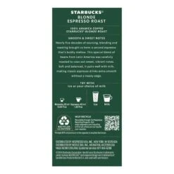Starbucks By Nespresso Original Line Pods Light Roast Coffee Blonde Espresso Roast - 10ct