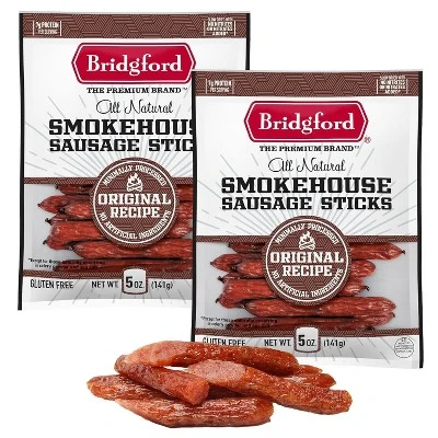 Bridgford Smokehouse Sausage Sticks Original 5 Oz - Gluten Free High Protein Smoked Sausage Sticks For A Variety Of Dietary Preferences 10 Bridgford Smokehouse Sausage Sticks Original 5 Oz - Gluten Free High Protein Smoked Sausage Sticks For A Variety Of Dietary Preferences - Image 8