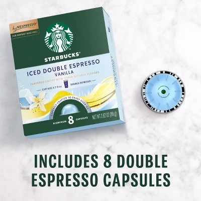 Starbucks By Nespresso Vertuo Line Iced Double Espresso Vanilla Flavored Light Roast Coffee Pods 4 Starbucks By Nespresso Vertuo Line Iced Double Espresso Vanilla Flavored Light Roast Coffee Pods - Image 2