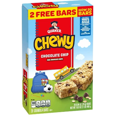 Quaker Chewy Chocolate Chip Granola Bars Bonus Pack - 16.9oz/20ct 10 Quaker Chewy Chocolate Chip Granola Bars Bonus Pack - 16.9oz/20ct - Image 8