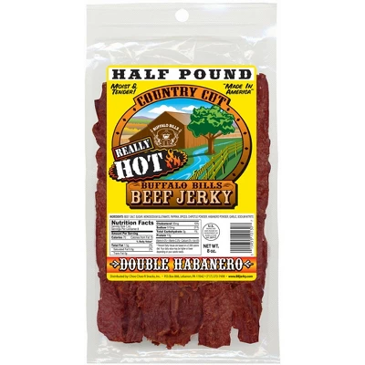 Buffalo Bills 8oz Double Habanero Country Cut Beef Jerky - Three 8oz Packs 3 Buffalo Bills 8oz Double Habanero Country Cut Beef Jerky - Three 8oz Packs