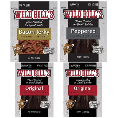 Wild Bill's Multi-Brand 12-Piece Low Carb Sampler (12 Assorted Packs Of Jerky And Sticks) 3 Wild Bill's Multi-Brand 12-Piece Low Carb Sampler (12 Assorted Packs Of Jerky And Sticks)