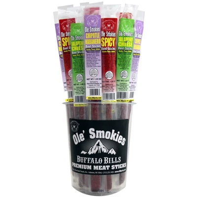 Buffalo Bills 15-ct Assorted Hot Ole Smokies (Beef Sticks) - Two 15-ct Tubs 3 Buffalo Bills 15-ct Assorted Hot Ole Smokies (Beef Sticks) - Two 15-ct Tubs