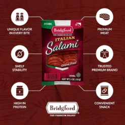 Bridgford Italian Salami 5 Oz - Zero Carb Healthy Italian Salami Sliced Charcuterie Meat For Your Charcuterie Boards Or Antipasto Platters -Food Sale Stores GUEST 35e55fe4 c5df 45f0 8917 c9f2222ab11d