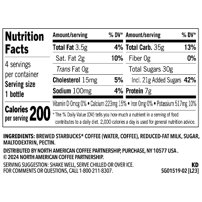 Starbucks Frappuccino Coffee Drink - 4pk/9.5 Fl Oz Glass Bottles 7 Starbucks Frappuccino Coffee Drink - 4pk/9.5 Fl Oz Glass Bottles - Image 5