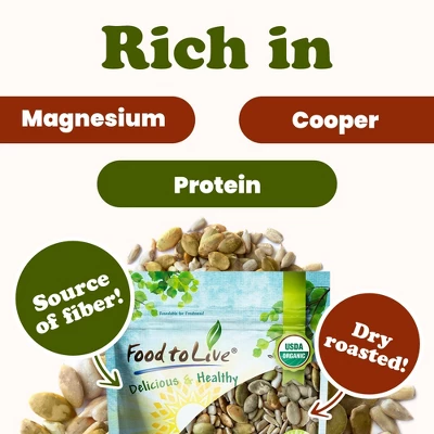 Organic Roasted And Salted Sunflower And Pumpkin Seed Mix - By Food To Live 6 Organic Roasted And Salted Sunflower And Pumpkin Seed Mix - By Food To Live - Image 4