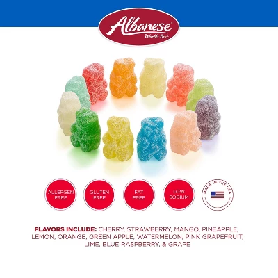 Albanese World's Best Sour 12 Flavor Gummi Bears Candy - 8oz 5 Albanese World's Best Sour 12 Flavor Gummi Bears Candy - 8oz - Image 3