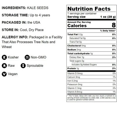 Kale Seeds For Sprouting - By Food To Live 5 Kale Seeds For Sprouting - By Food To Live - Image 3