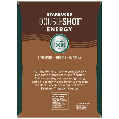 Starbucks Doubleshot Energy Mocha - 4pk/11 Fl Oz Cans 6 Starbucks Doubleshot Energy Mocha - 4pk/11 Fl Oz Cans - Image 4