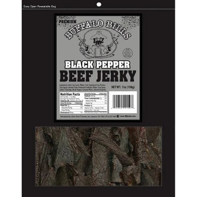 Buffalo Bills 7oz Premium Black Pepper Beef Jerky Packs (three 7oz Beef Jerky Packs) 3 Buffalo Bills 7oz Premium Black Pepper Beef Jerky Packs (three 7oz Beef Jerky Packs)