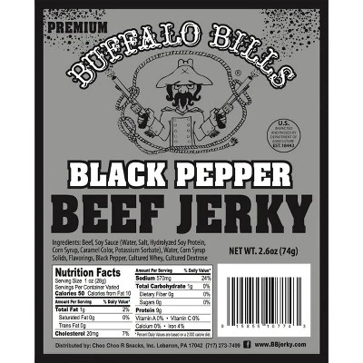 Buffalo Bills 2.6oz Premium Black Pepper Beef Jerky Packs (six 2.6oz Beef Jerky Packs) 4 Buffalo Bills 2.6oz Premium Black Pepper Beef Jerky Packs (six 2.6oz Beef Jerky Packs) - Image 2