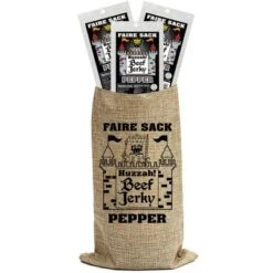 Buffalo Bills Pepper 5oz Faire Sack Huzzah Beef Jerky In Burlap Wine Bag (3 Packs Pepper Beef Jerky) -Food Sale Stores GUEST 5ec90511 03f0 480f bdd8 5acd1d671517