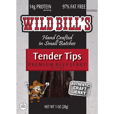 Wild Bill's 12-ct Original Hickory Beef Jerky 1oz Tender Tip Packs - 4 Bundles Of 12 3 Wild Bill's 12-ct Original Hickory Beef Jerky 1oz Tender Tip Packs - 4 Bundles Of 12