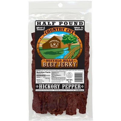 Buffalo Bills 8oz Hickory Pepper Country Cut Beef Jerky - Three 8oz Packs 3 Buffalo Bills 8oz Hickory Pepper Country Cut Beef Jerky - Three 8oz Packs