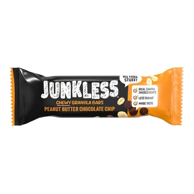JUNKLESS Peanut Butter Chocolate Chip Chewy Granola Bar - 1.1oz 9 JUNKLESS Peanut Butter Chocolate Chip Chewy Granola Bar - 1.1oz - Image 7