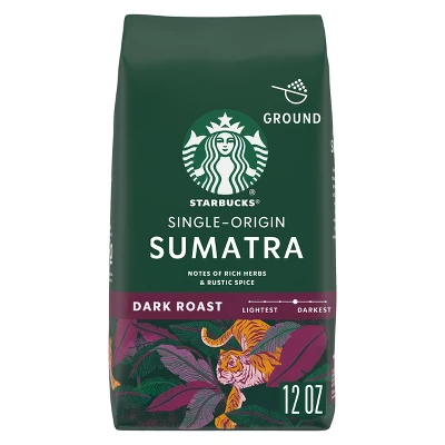 Starbucks Dark Roast Ground Coffee — Sumatra — 100% Arabica — 1 Bag (12 Oz.) 7 Starbucks Dark Roast Ground Coffee — Sumatra — 100% Arabica — 1 Bag (12 Oz.) - Image 5