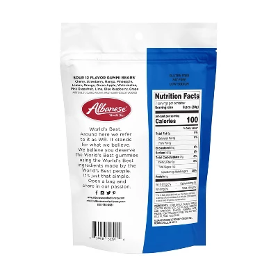 Albanese World's Best Sour 12 Flavor Gummi Bears Candy - 8oz 3 Albanese World's Best Sour 12 Flavor Gummi Bears Candy - 8oz