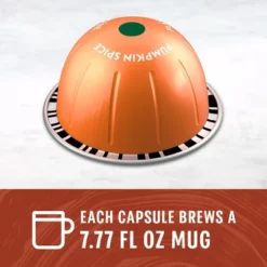 Starbucks By Nespresso Vertuo Line Pumpkin Spice Flavored Light Roast Coffee Pods