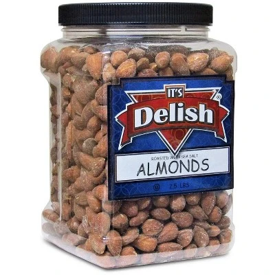 ROASTED SALTED ALMONDS, WITH SEA SALT BY IT'S DELISH, 2.5 LBS JUMBO JAR 6 ROASTED SALTED ALMONDS, WITH SEA SALT BY IT'S DELISH, 2.5 LBS JUMBO JAR - Image 4