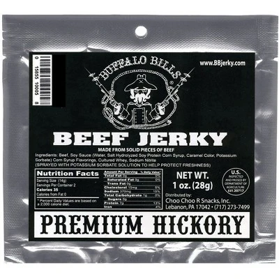 Buffalo Bills 1oz Premium Hickory Smoked Beef Jerky Packs 12-Count (beef Jerky Made From Top Round) 3 Buffalo Bills 1oz Premium Hickory Smoked Beef Jerky Packs 12-Count (beef Jerky Made From Top Round)
