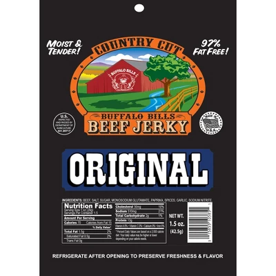 Buffalo Bills 1.5oz Original (aka Mild) Country Cut Beef Jerky - Ten 1.5oz Packs 3 Buffalo Bills 1.5oz Original (aka Mild) Country Cut Beef Jerky - Ten 1.5oz Packs