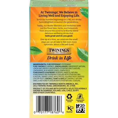 Twinings Five Flavor Variety Herbal Tea Bags - Caffeine Free - 1.21oz/20ct 3 Twinings Five Flavor Variety Herbal Tea Bags - Caffeine Free - 1.21oz/20ct