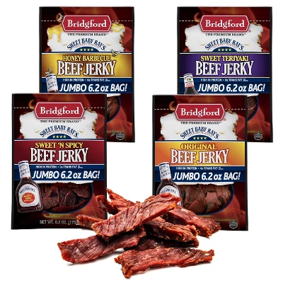 Bridgford Sweet Baby Ray’s Beef Jerky Variety Pack 6.2 Oz Pack Of 4 - High Protein Ready-to-Eat Beef Jerky Snack Packs For On-the-Go Snacking 9 Bridgford Sweet Baby Ray’s Beef Jerky Variety Pack 6.2 Oz Pack Of 4 - High Protein Ready-to-Eat Beef Jerky Snack Packs For On-the-Go Snacking - Image 7