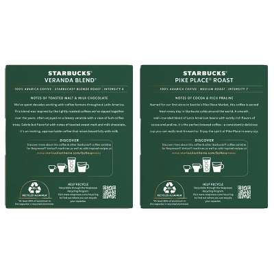 Starbucks Vertuo Line Medium Roast Dual Pack Coffee - 7.04oz/16ct 3 Starbucks Vertuo Line Medium Roast Dual Pack Coffee - 7.04oz/16ct