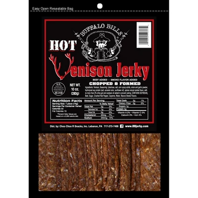 Buffalo Bills 10oz Hot Venison Jerky Strips Packs (two 10oz Packs Venison Jerky Strips) 3 Buffalo Bills 10oz Hot Venison Jerky Strips Packs (two 10oz Packs Venison Jerky Strips)