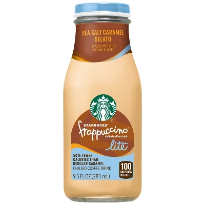 Starbucks Frappuccino Lite Sea Salt Caramel Gelato Chilled Coffee Drink - 9.5 Fl Oz Glass Bottle 6 Starbucks Frappuccino Lite Sea Salt Caramel Gelato Chilled Coffee Drink - 9.5 Fl Oz Glass Bottle - Image 4