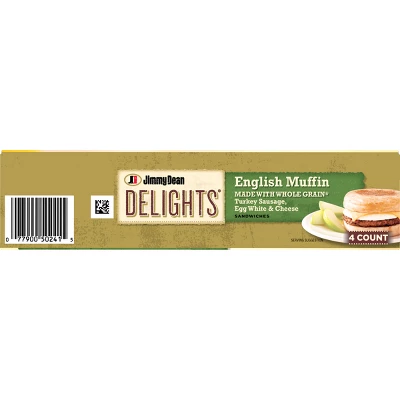 Jimmy Dean Delights Turkey Sausage, Egg Whites, & Cheese Frozen English Muffin - 4ct 8 Jimmy Dean Delights Turkey Sausage, Egg Whites, & Cheese Frozen English Muffin - 4ct - Image 6