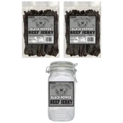 Buffalo Bills Black Pepper Beef Jerky 2 Bag Starter Kit (2 Bags And 1 Jar)