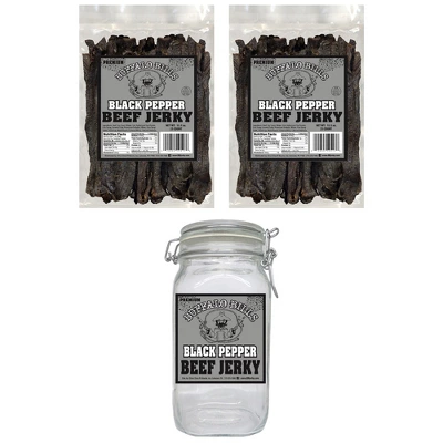 Buffalo Bills Black Pepper Beef Jerky 2 Bag Starter Kit (2 Bags And 1 Jar) 3 Buffalo Bills Black Pepper Beef Jerky 2 Bag Starter Kit (2 Bags And 1 Jar)