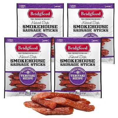 Bridgford Smokehouse Sausage Sticks Teriyaki 5 Oz - Gluten Free High Protein Smoked Sausage Sticks For A Variety Of Dietary Preferences 12 Bridgford Smokehouse Sausage Sticks Teriyaki 5 Oz - Gluten Free High Protein Smoked Sausage Sticks For A Variety Of Dietary Preferences - Image 10