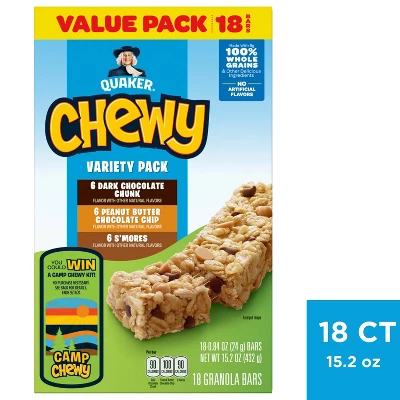 Quaker Chewy 3 Flavor Variety Pack Granola Bars - 15.2oz/18ct 10 Quaker Chewy 3 Flavor Variety Pack Granola Bars - 15.2oz/18ct - Image 8