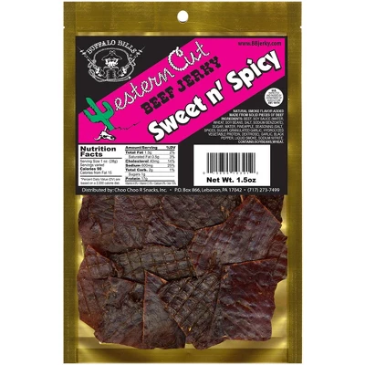 Buffalo Bills 1.5oz Western Cut Sweet N Spicy Beef Jerky - Ten 1.5oz Packs 3 Buffalo Bills 1.5oz Western Cut Sweet N Spicy Beef Jerky - Ten 1.5oz Packs