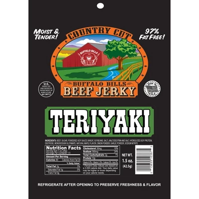 Buffalo Bills 1.5oz Teriyaki Country Cut Beef Jerky - Ten 1.5oz Packs 3 Buffalo Bills 1.5oz Teriyaki Country Cut Beef Jerky - Ten 1.5oz Packs