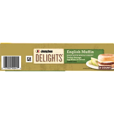 Jimmy Dean Delights Turkey Sausage, Egg Whites, & Cheese Frozen English Muffin - 4ct 7 Jimmy Dean Delights Turkey Sausage, Egg Whites, & Cheese Frozen English Muffin - 4ct - Image 5