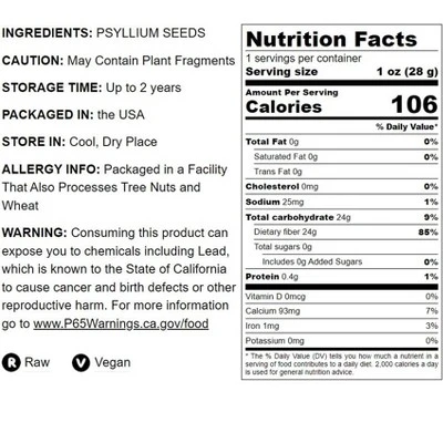 Whole Psyllium Husks - By Food To Live 5 Whole Psyllium Husks - By Food To Live - Image 3