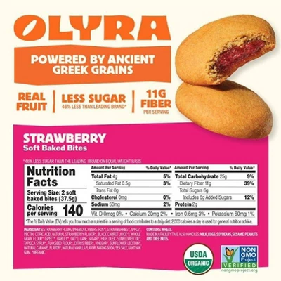 Olyra Snack Bars Strawberry Fruit And Grain Bites - 5.3oz/4ct 4 Olyra Snack Bars Strawberry Fruit And Grain Bites - 5.3oz/4ct - Image 2