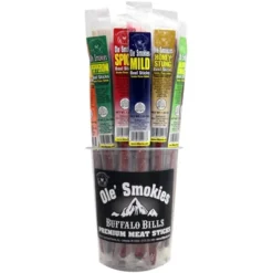 Buffalo Bills 15-ct Assorted Hot & Mild Ole Smokies (Beef Sticks) - Two 15-ct Tubs