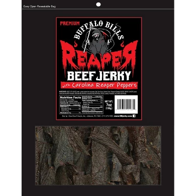 Buffalo Bills 7oz Premium Reaper Beef Jerky Packs (three 7oz Beef Jerky Packs) 3 Buffalo Bills 7oz Premium Reaper Beef Jerky Packs (three 7oz Beef Jerky Packs)